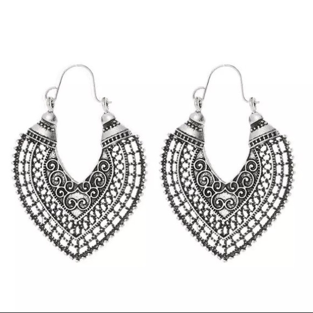 ❤️ Silver Bohemian vintage style earrings